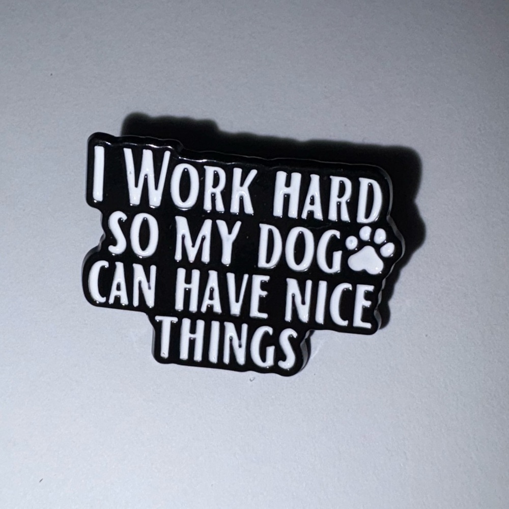 NEW! 3/$15 Black and White Dog Lover Enamel Pin (Unisex) - Picture 3 of 4